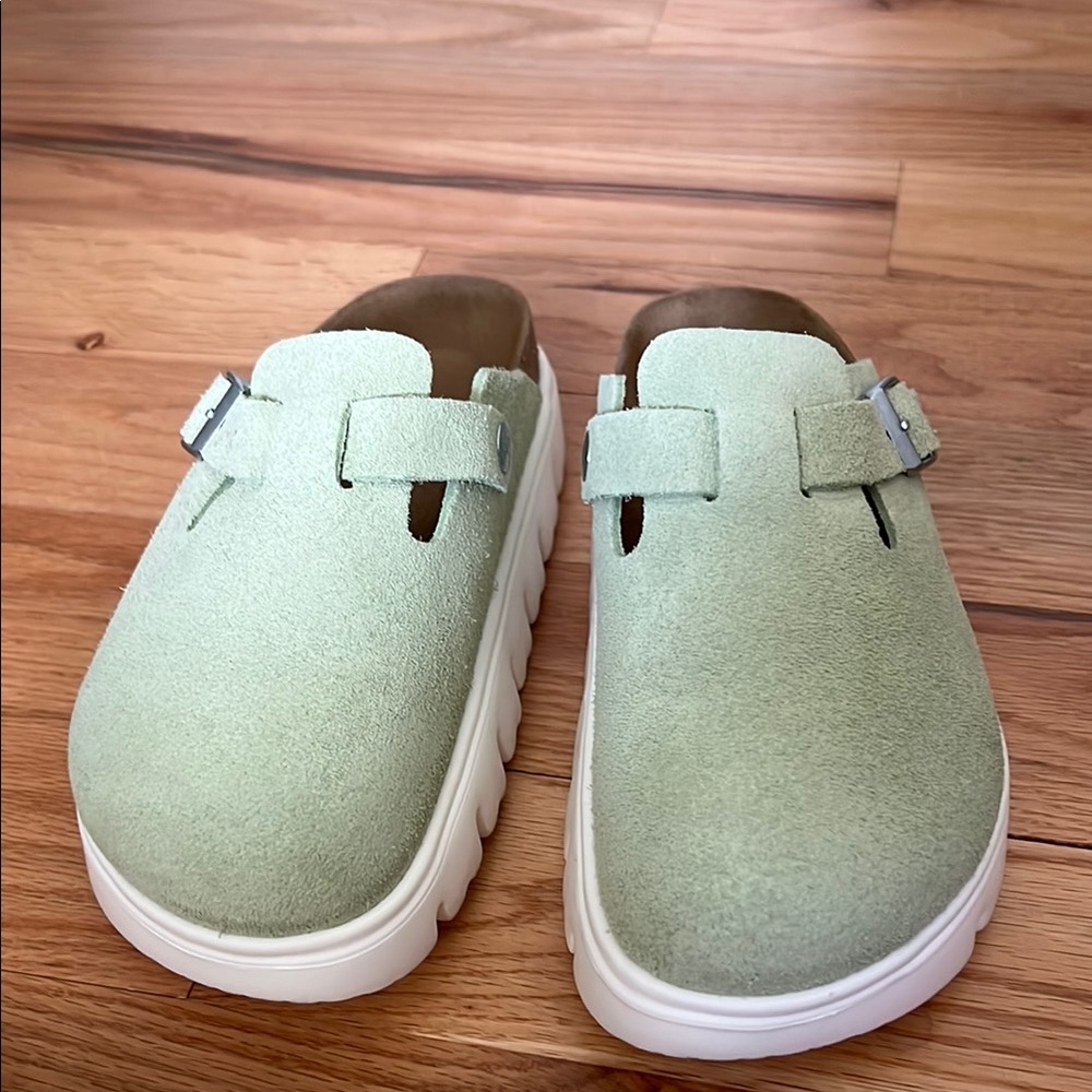 Birkenstock Papillio Mint Green leather mules  - size 36